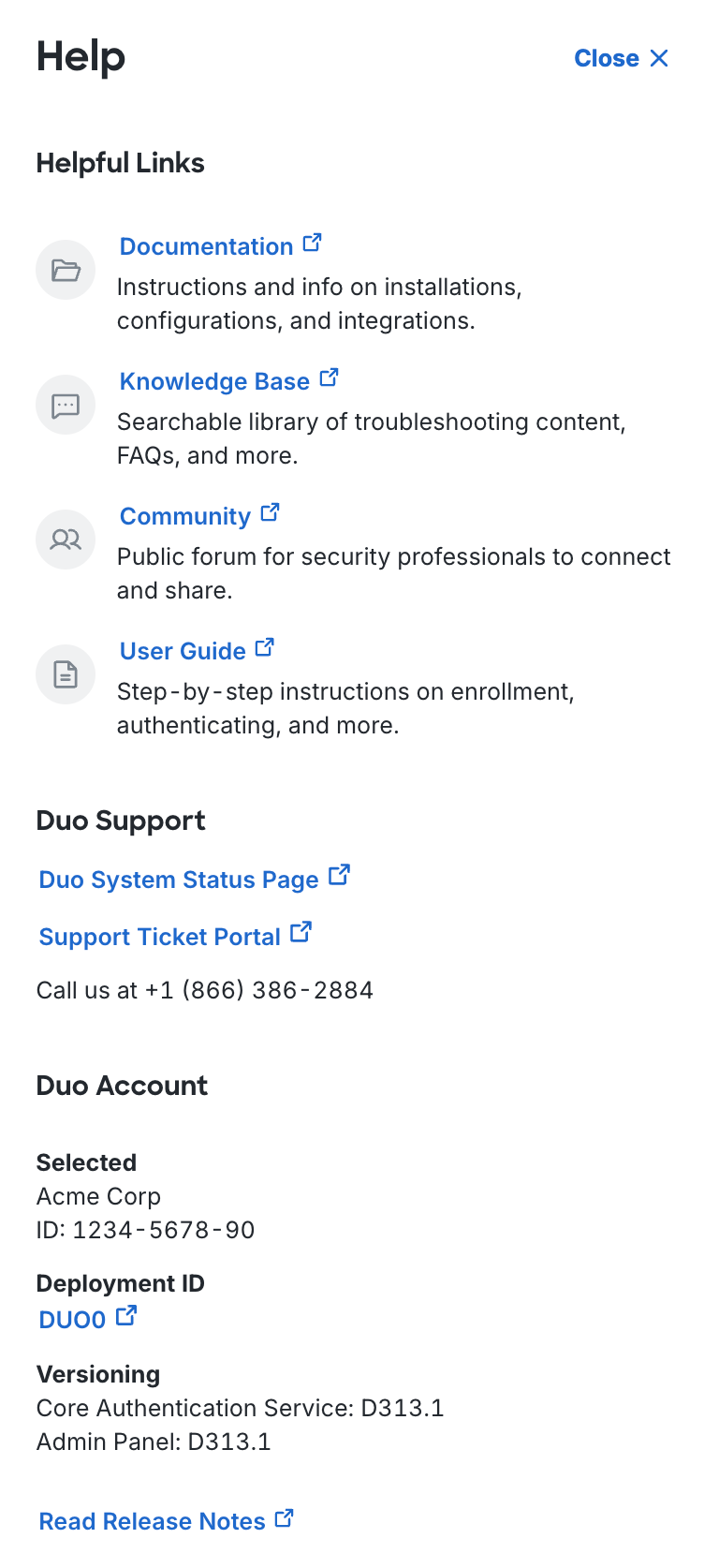 Admin Panel Help Panel